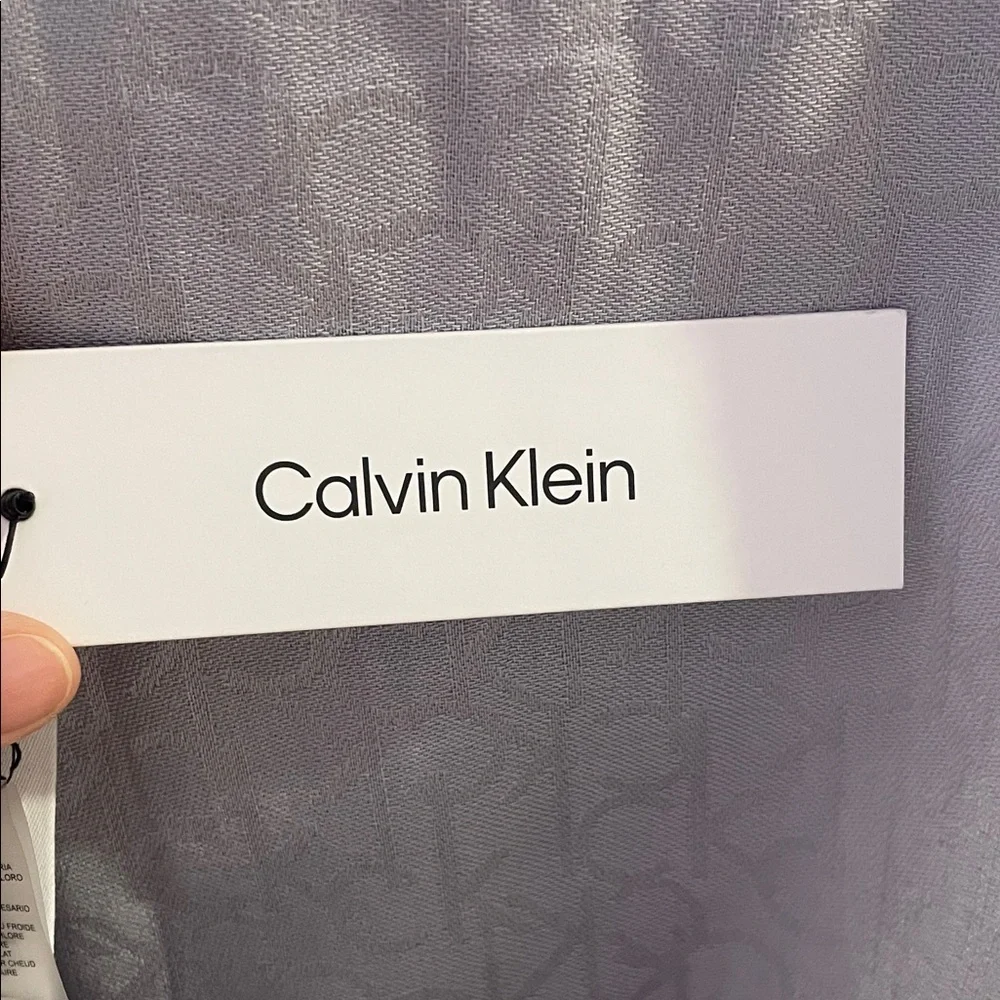 Calvin Klein Monogram Pashmina Style Scarf Light Gray NWT
